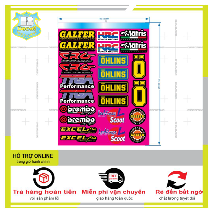 LOGO STICKER HỒNG 005  { PHỤNG DECAL }