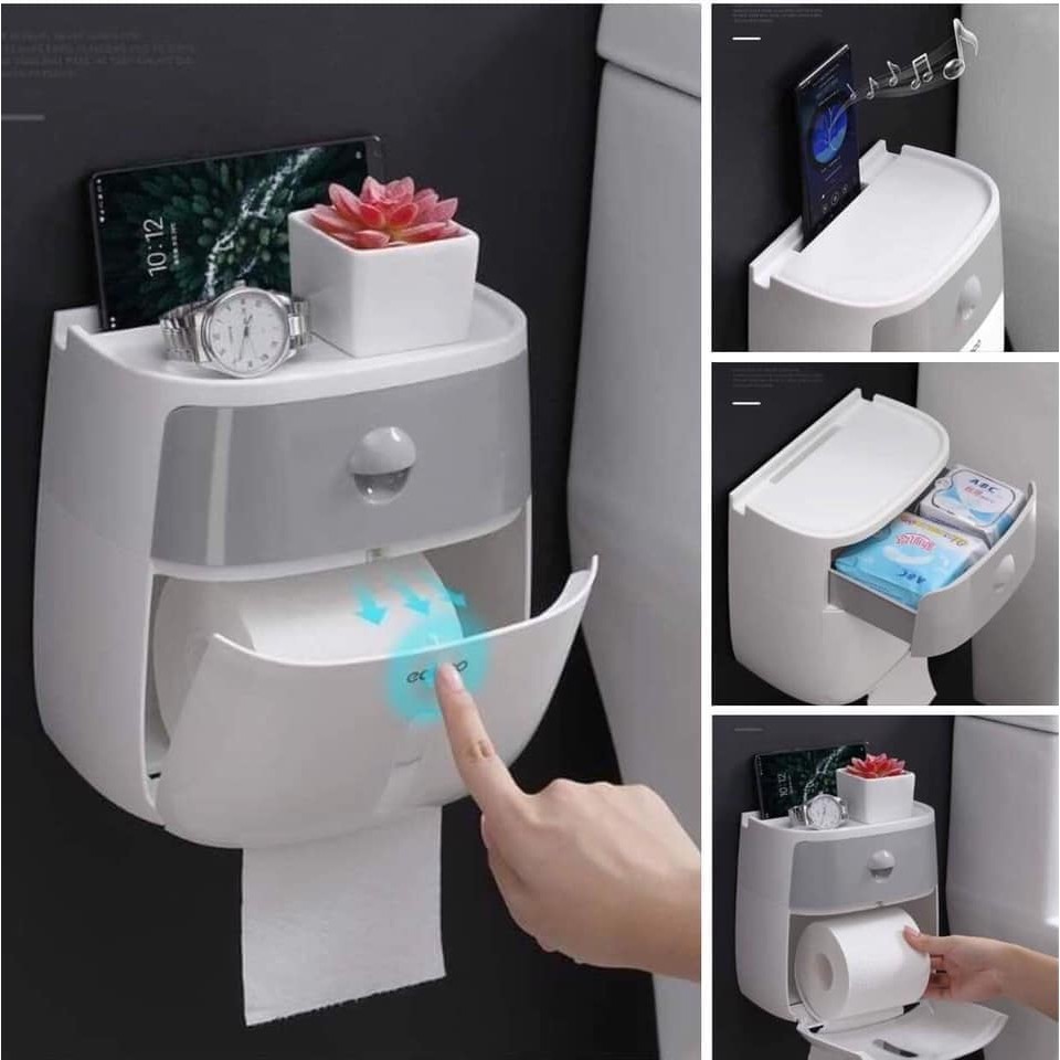 Hộp Đựng Giấy Vệ Sinh 2In1 Ecoco Cao Cấp