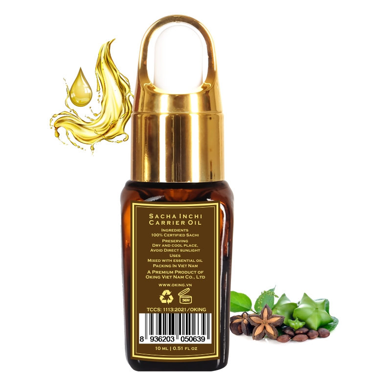 [HCM][Size dùng thử] Dầu Sachi nguyên chất Oking (Sacha inchi) 10ml