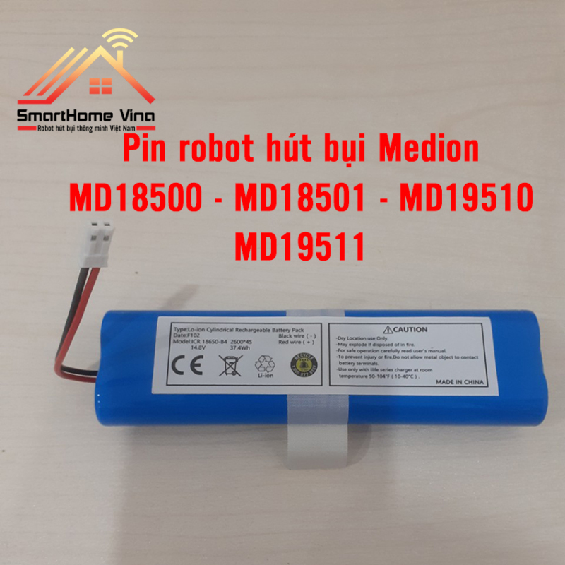 Pin robot hút bụi Medion 18500/ 18501/ 19510/ 19511. Bảo hành 3 tháng, lỗi 1 đổi 1.