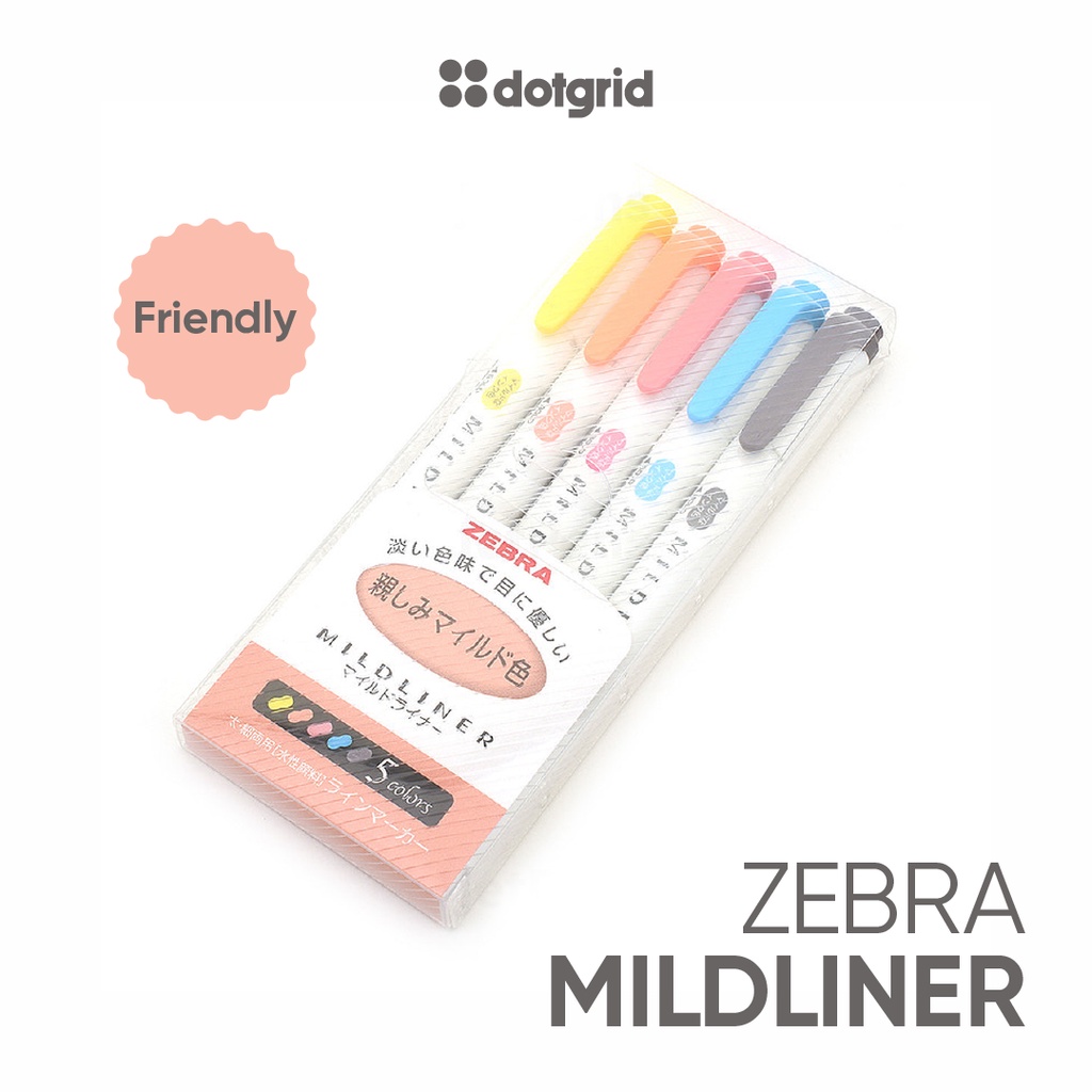 Set 5 Bút Highlight Zebra Mildliner-WKT7-N-5C