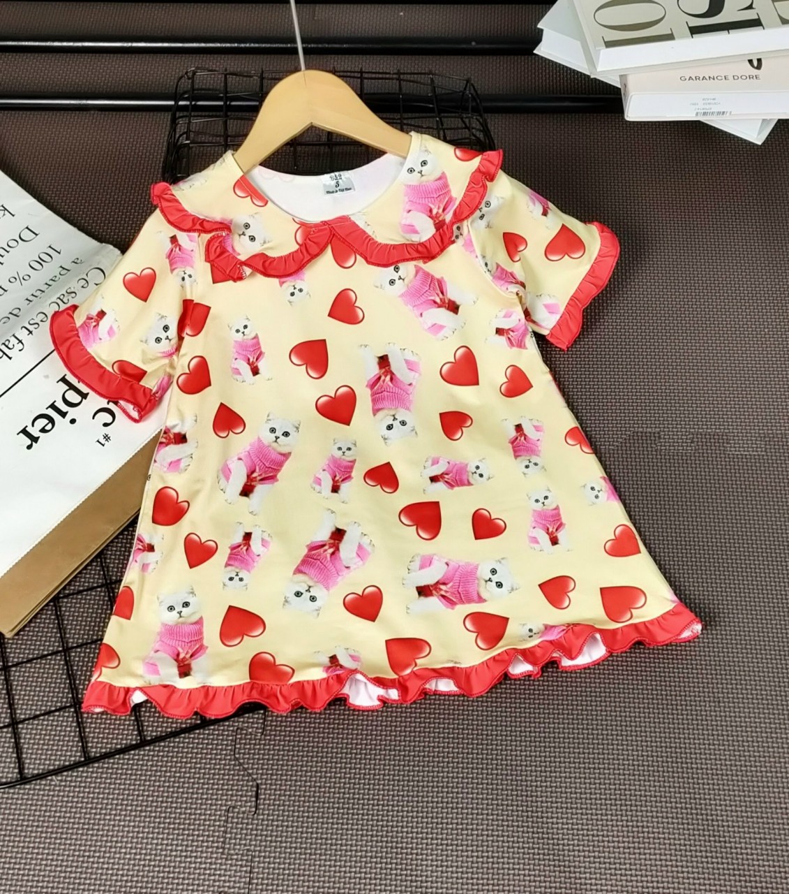Đầm thun lạnh in hình 3D siêu đáng yêu cho bé gái D3D39
