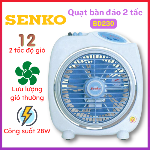 Quạt bàn đảo 2 tấc senko cao cấp bd230 28w - hàng chính hãng - màu ngẫu nhiên - bảo hành 12 tháng