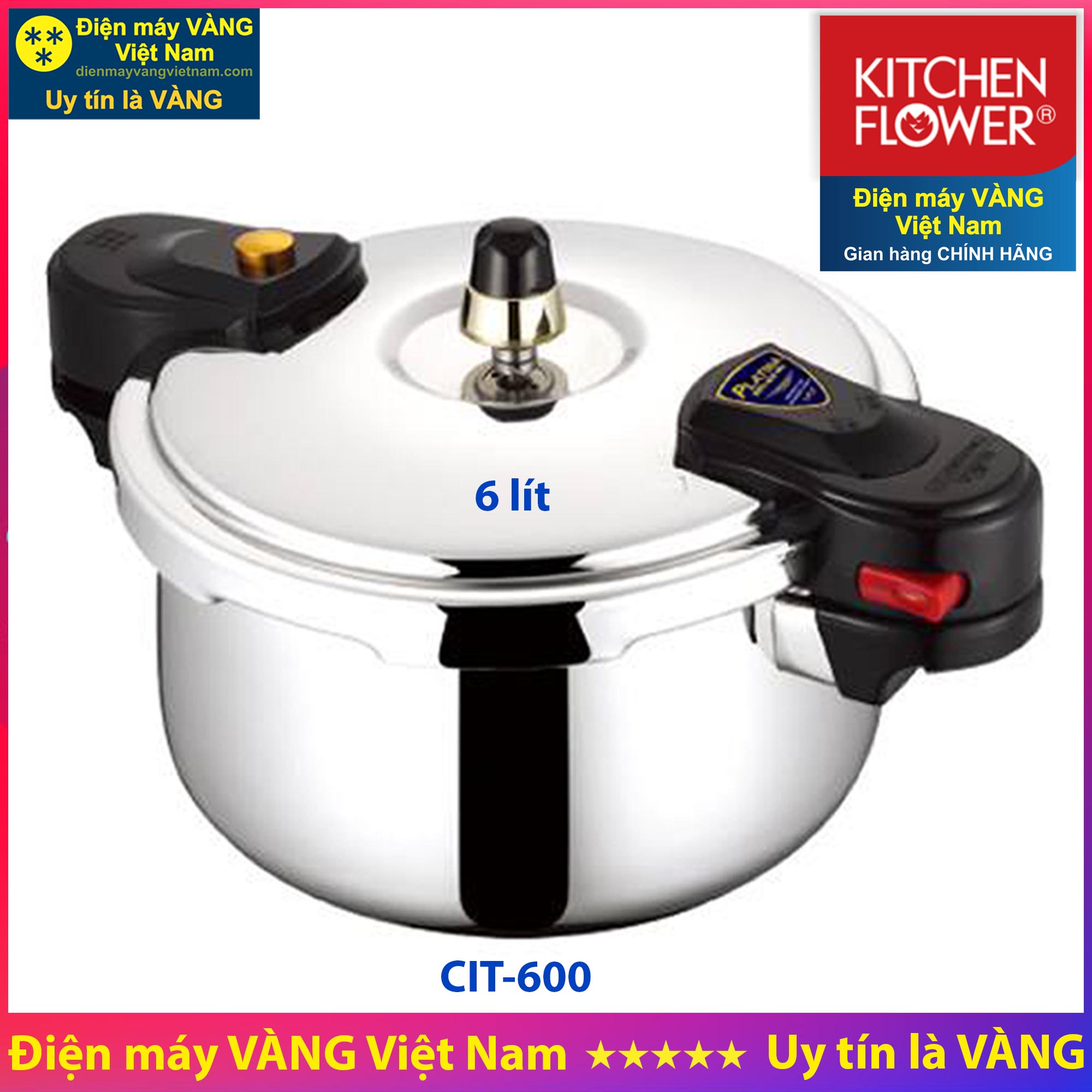 Nồi áp suất inox hàn quốc kitchen flower cit-300 cit-400 cit-500 cit-600