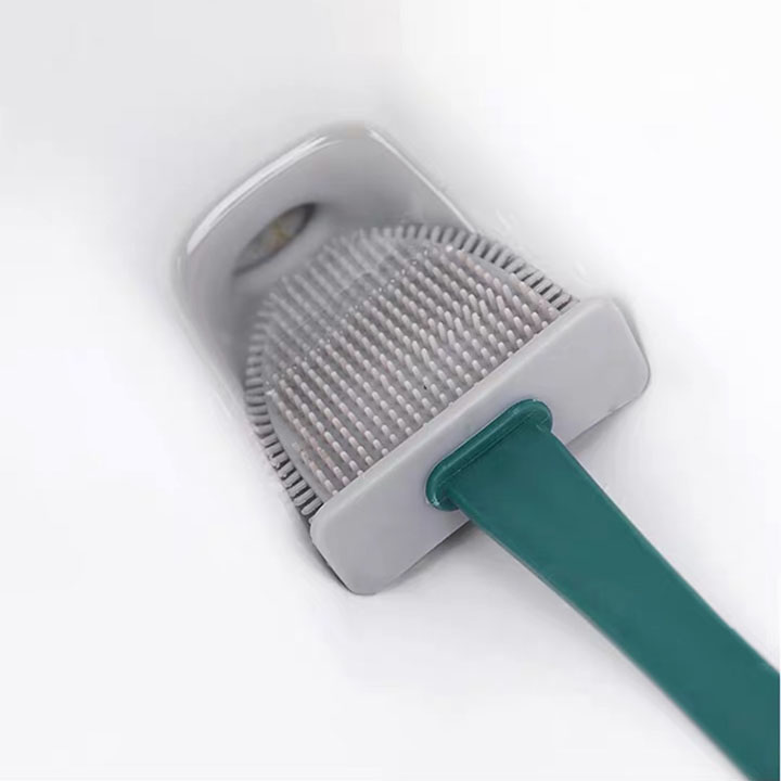 Bộ dụng cụ vệ sinh chổi cọ bồn cầu silicon bàn chải mền mại cọ mọi ngóc ngách cọ sạch nhanh tay cầm chắc chắn độ bền cao giảm bào mòn lông chải (Giao màu ngẫu nhiên)