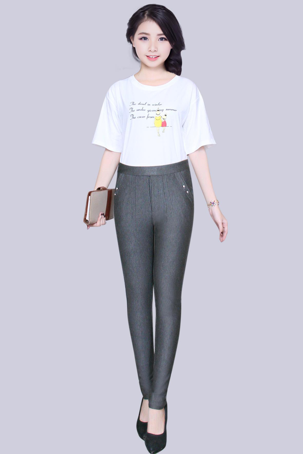 Quần Dài Nữ Lưng Chum Thun Cotton Co Giản 4 Chiều Thd06(lưng tròn 2 nút đá)