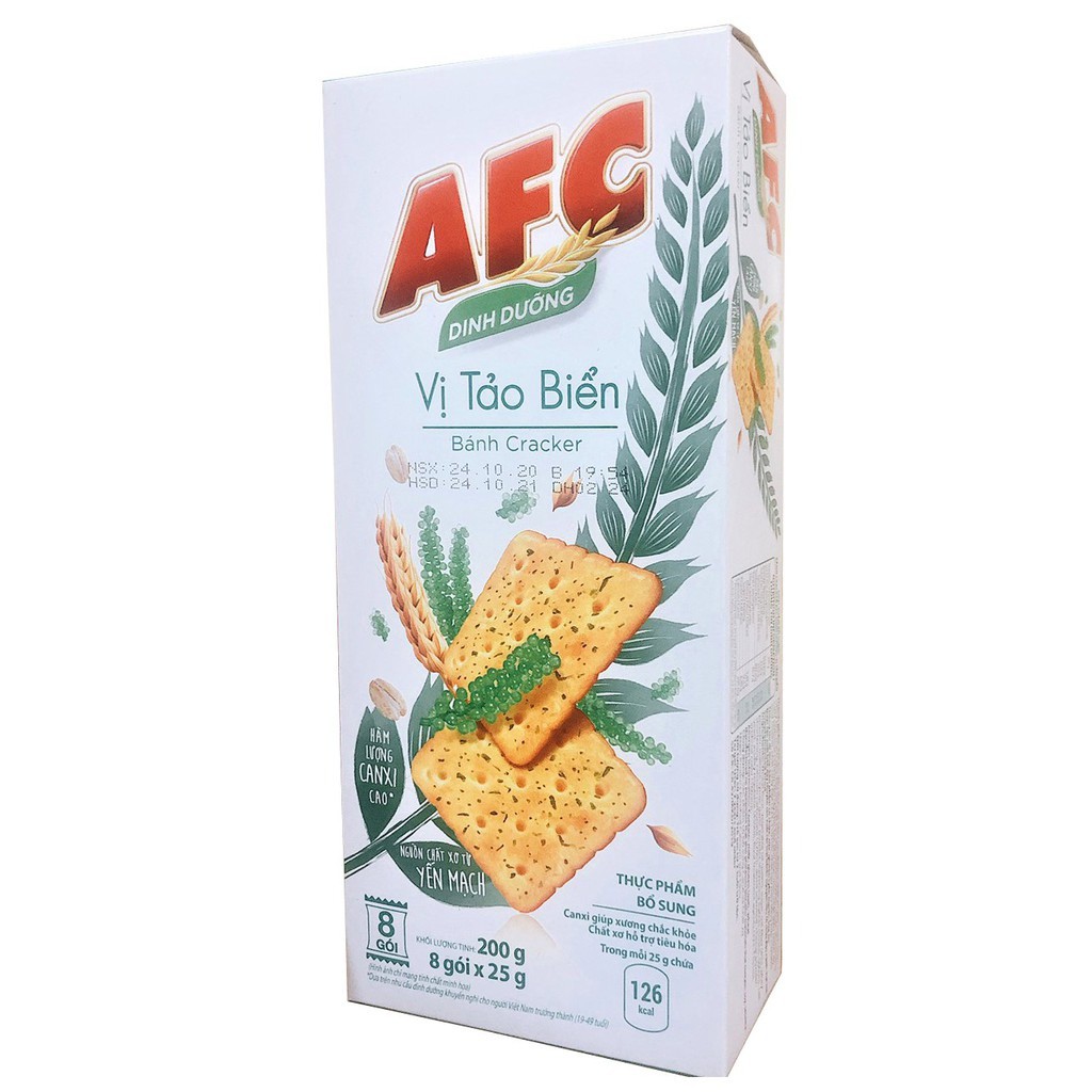 Bánh Cracker AFC Dinh Dưỡng Vị Tảo Biển (Hộp 172g)