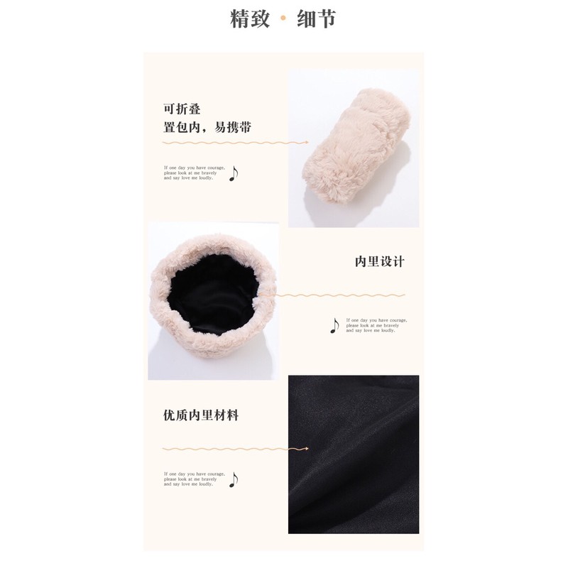 [235] Mũ chụp đầu lông thỏ (sẵn 3 màu)