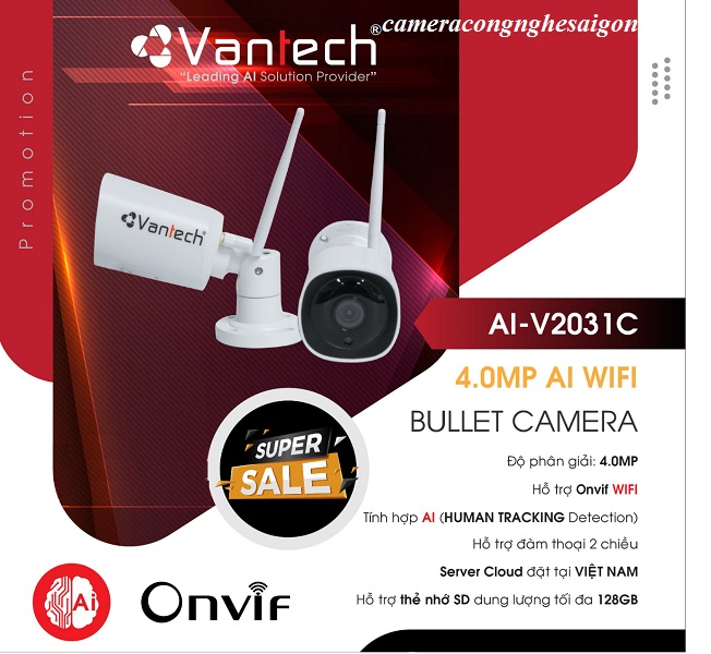 [HCM]camera IP Wifi 4MP VANTECH AI-V2031C