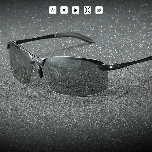 Giá bán Kính đổi màu nam gọng kim loại nhẹ, kính polarized phân cực chống chói, chống tia UV 400 - MK1911