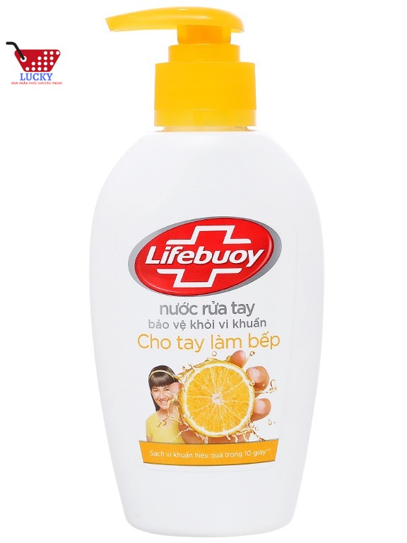 Chai Nước rửa tay Lifebuoy cho tay làm bếp chai 180GR- CHAI VÀNG