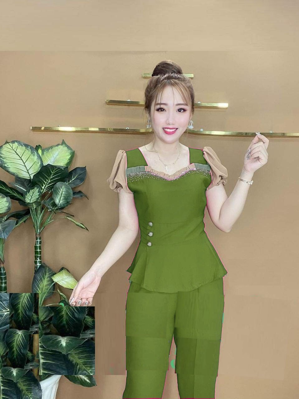 Set đồ bộ kiểu nữ thun cát hàn size từ 48-70kg
