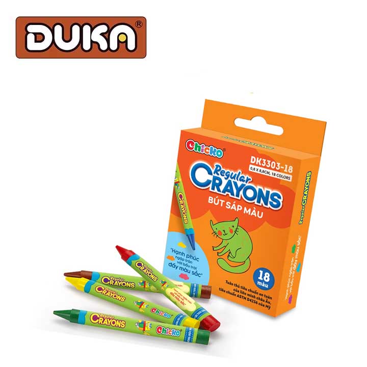 Bút Sáp Màu DUKA: Regular Crayons 18 - 24 Màu
