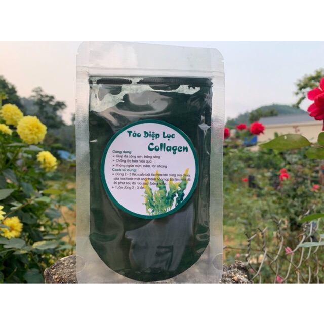 diêp luc colagen 100g ( Bột tảo xoắn đắp mặt HandMade)