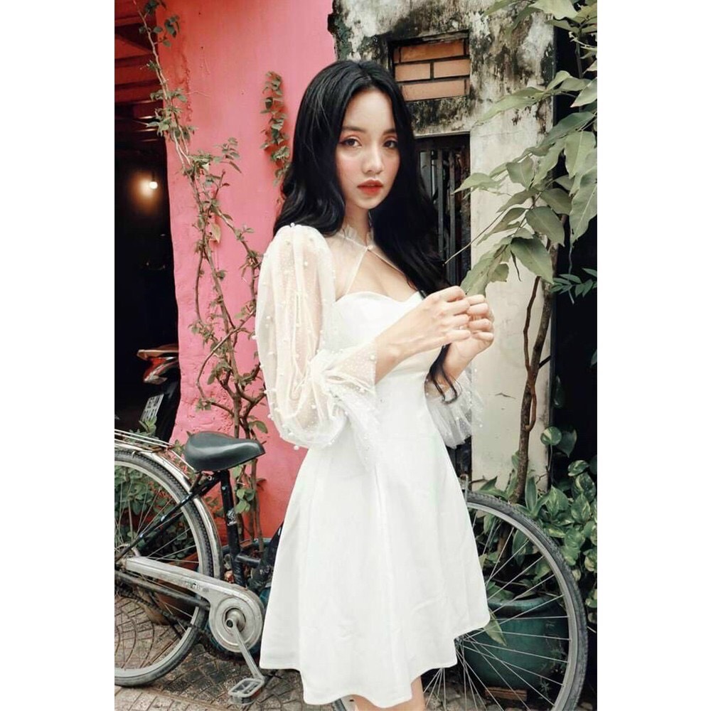 [HCM]Đầm xòe phối tay lưới nhẹ nhàng
