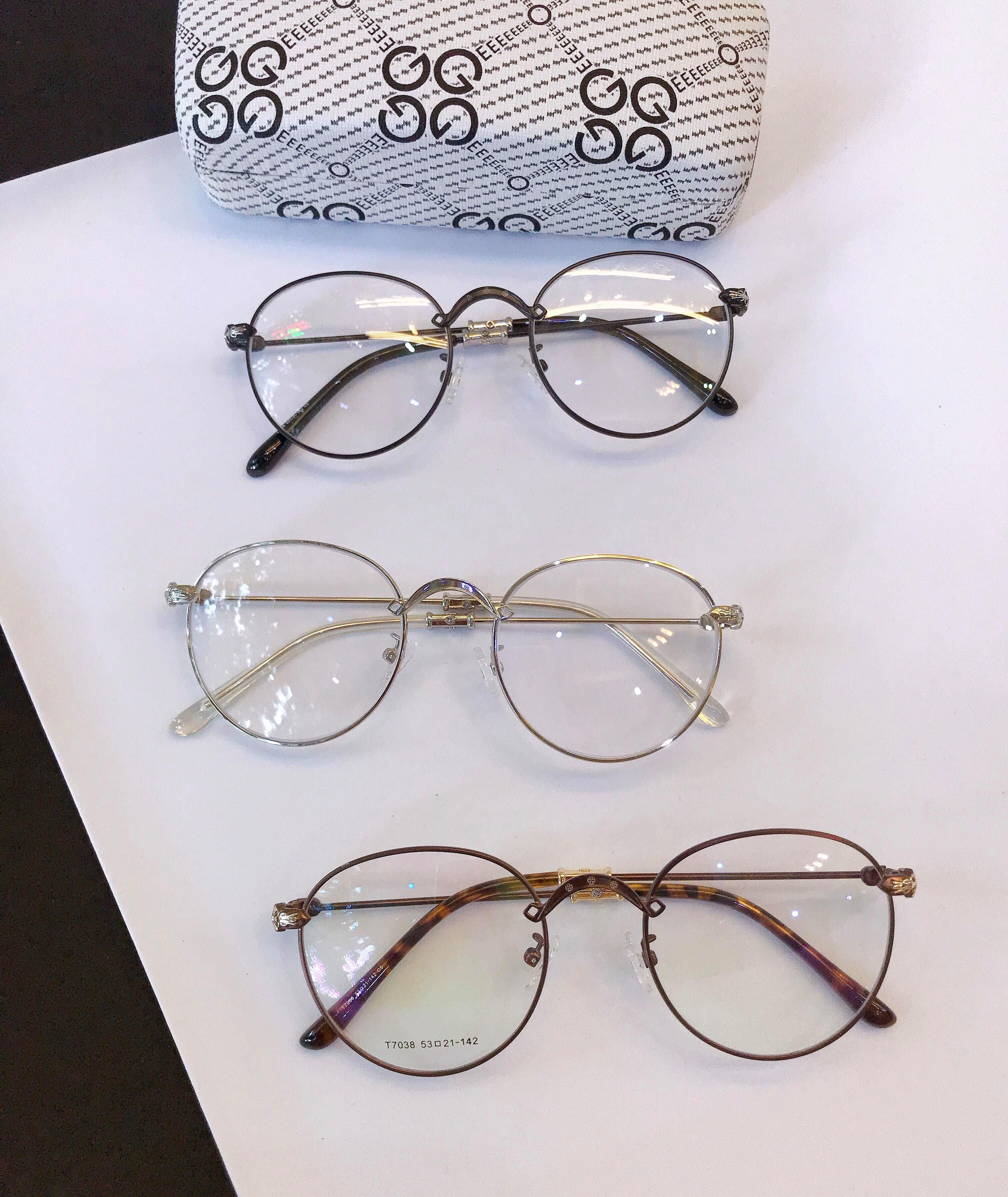 Kính CHROME HEARTS Mắt tròn Kim loại Cao cấp (Nhiều Màu)