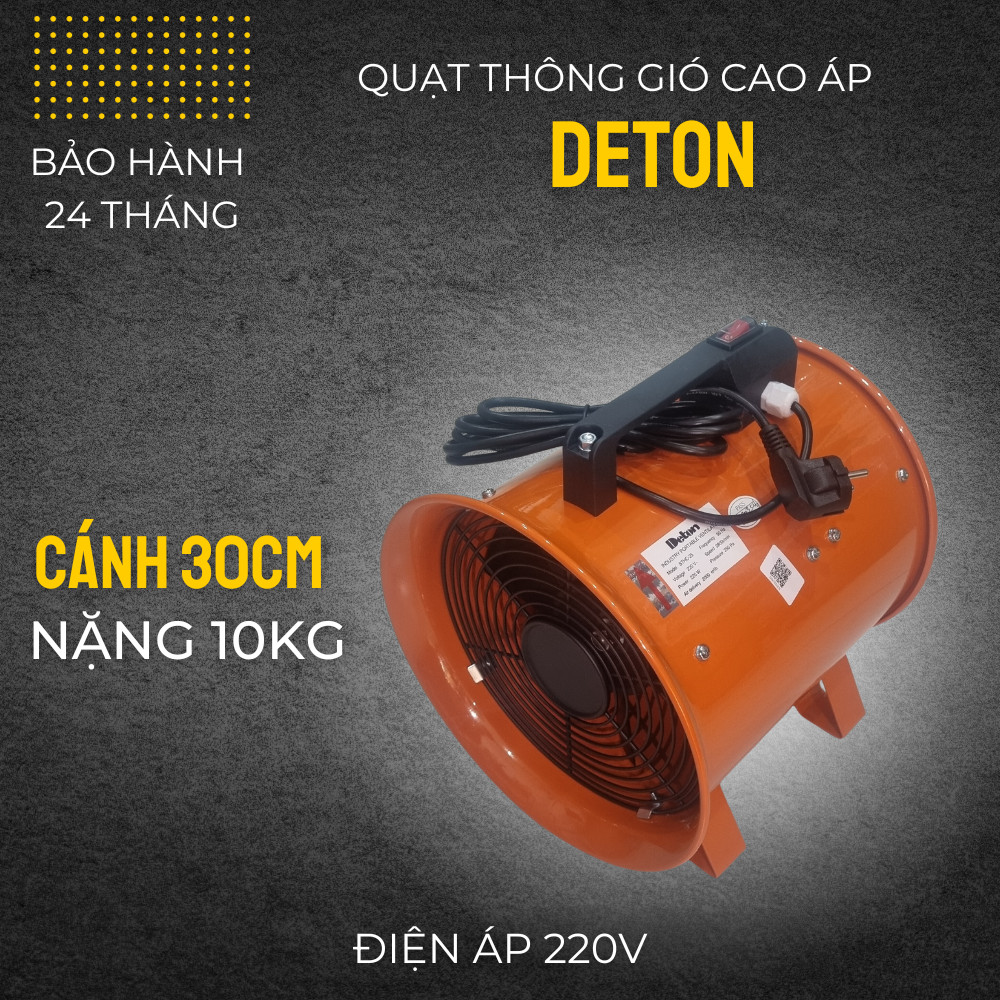 [HCM] QUẠT CẤP GIÓ ĐƯỜNG ỐNG DETON 380W/ 220V (ĐKÍNH CÁNH 300MM) - STHC30