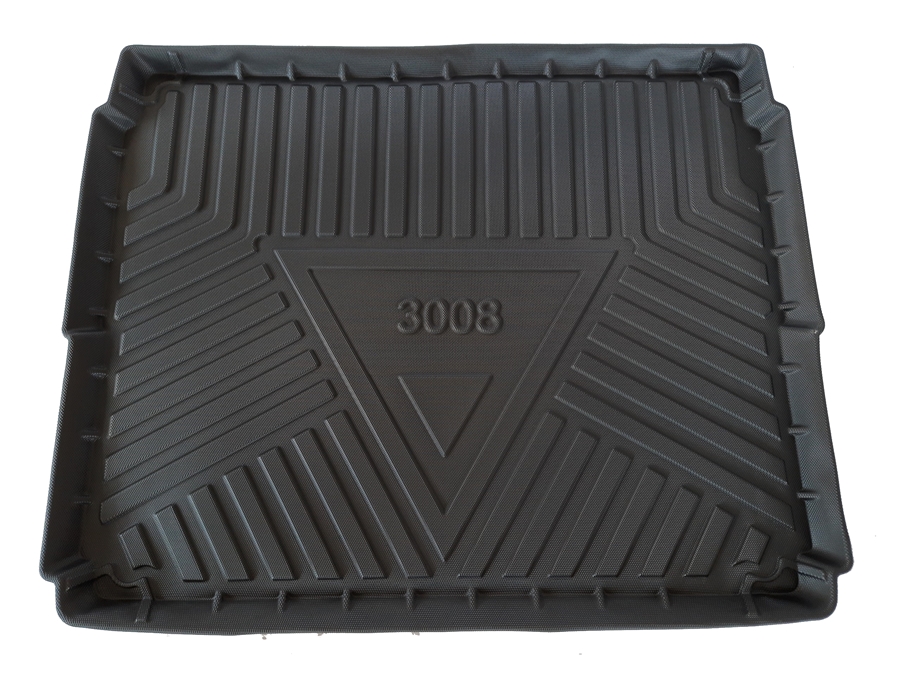 Thảm lót cốp Peugoet 3008 2013-nay nhãn hiệu Macsim chất liệu TPV cao cấp màu đen