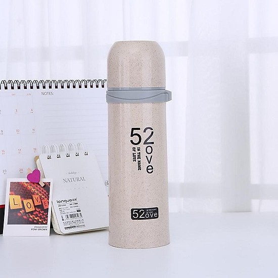 BÌNH GIỮ NHIỆT LOVE LÚA MẠCH 3 LỚP 500ML