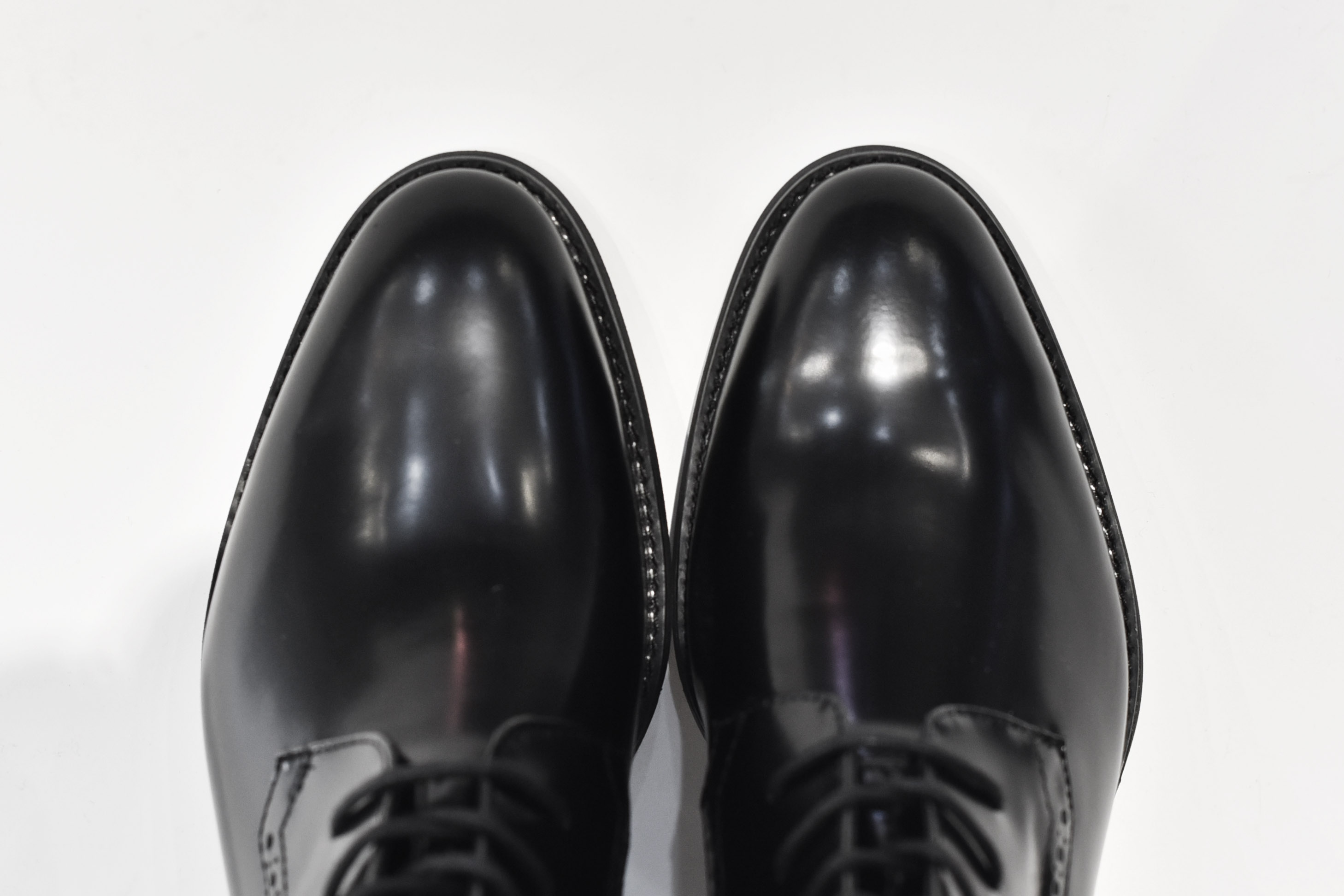 [TATHANIUM Footwear] Giày zip boot cột dây màu đen da bò patent