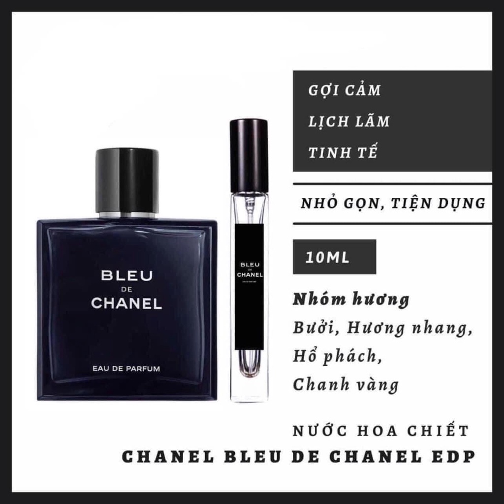 [Chính Hãng] Nước hoa nam Bleu de Chanel nồng độ EDP  ( Mẫu Thử - Chiết 10ml)