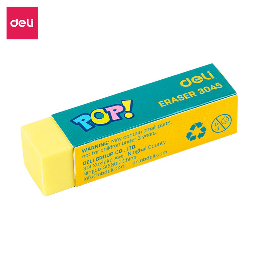 Gôm tẩy 2B 4 màu POP DELI E3045 (Combo 2 cái)