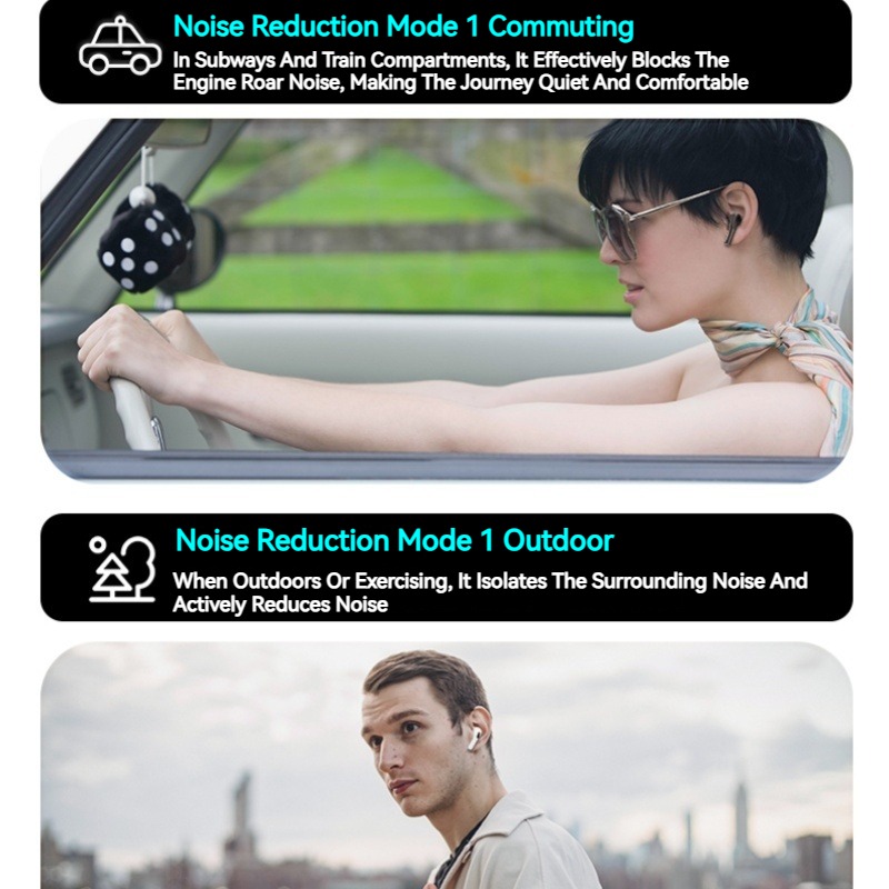 Polvcdg-A9 Pro Full-Color Touch Screen Bluetooth Headset Multi-Kinetic Lcd Screen ABC/ENC Dual Noise Reduction In-Ear Headset