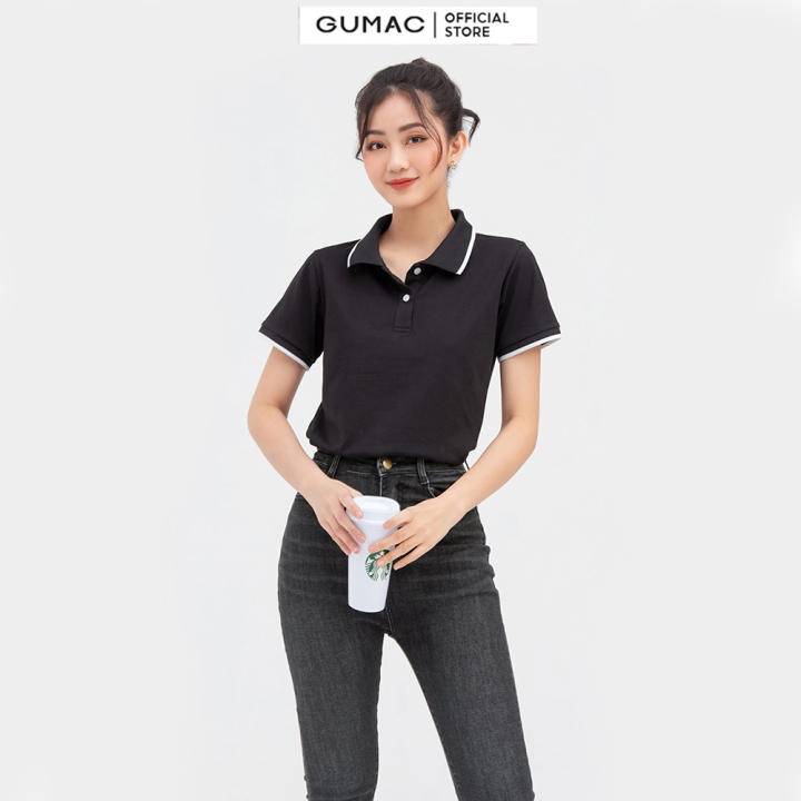 Áo polo nữ phối cổ mẫu mới GUMAC ATB812 – Gumac >>> top1shop >>> lazada.vn