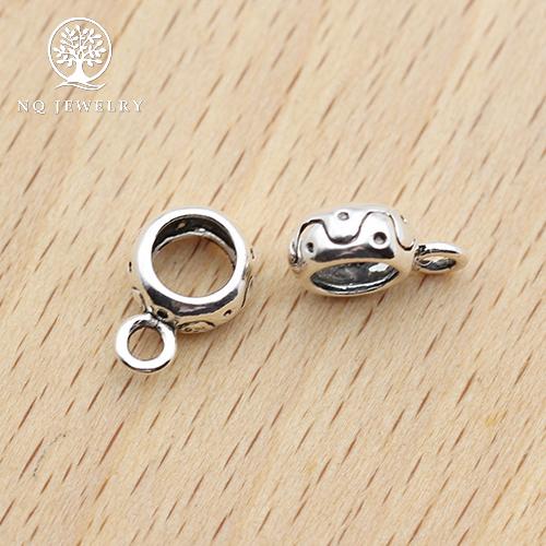 [HCM]Charm bạc mặt trụ tròn treo nhỏ 3.7x5.8mm - NQ Jewelry