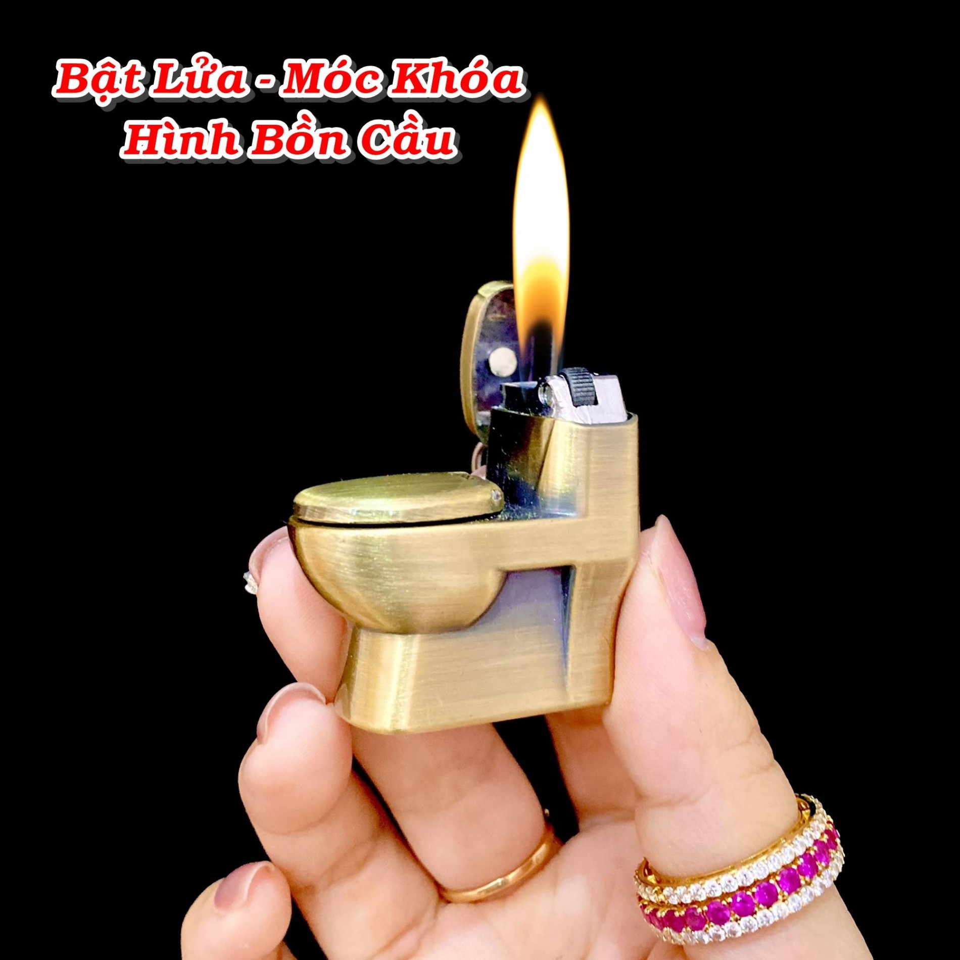 Unique Lighter in the Shape of a Mini Toilet - Uses Gas