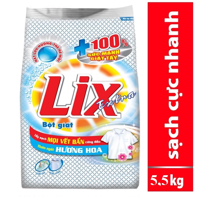 Bột giặt Lix Extra hương Hoa 5,5kg