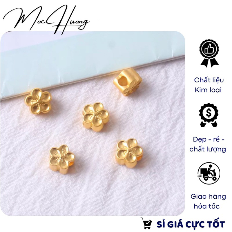 Charm xỏ ngang hoa mai vàng - KL201