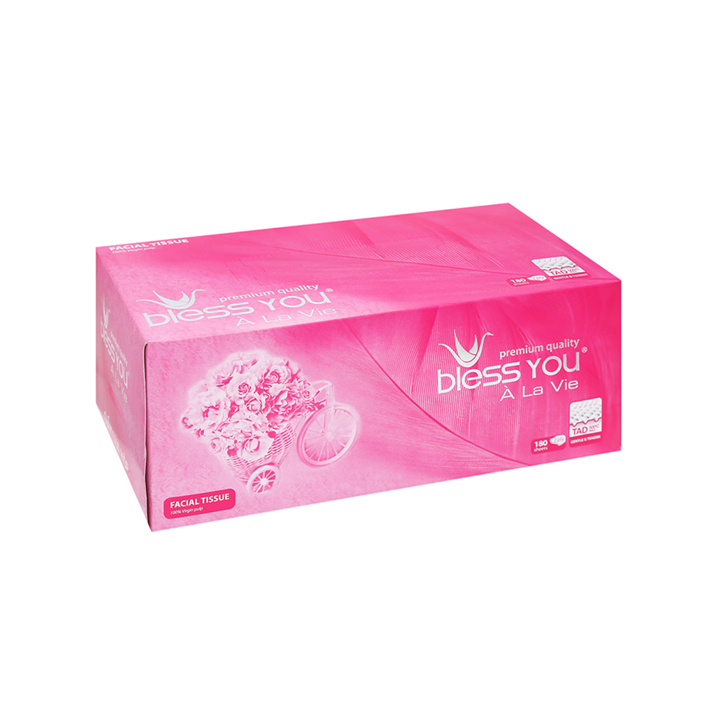 Khăn Giấy Lụa Bless You 2 Lớp Hộp 180 Tờ