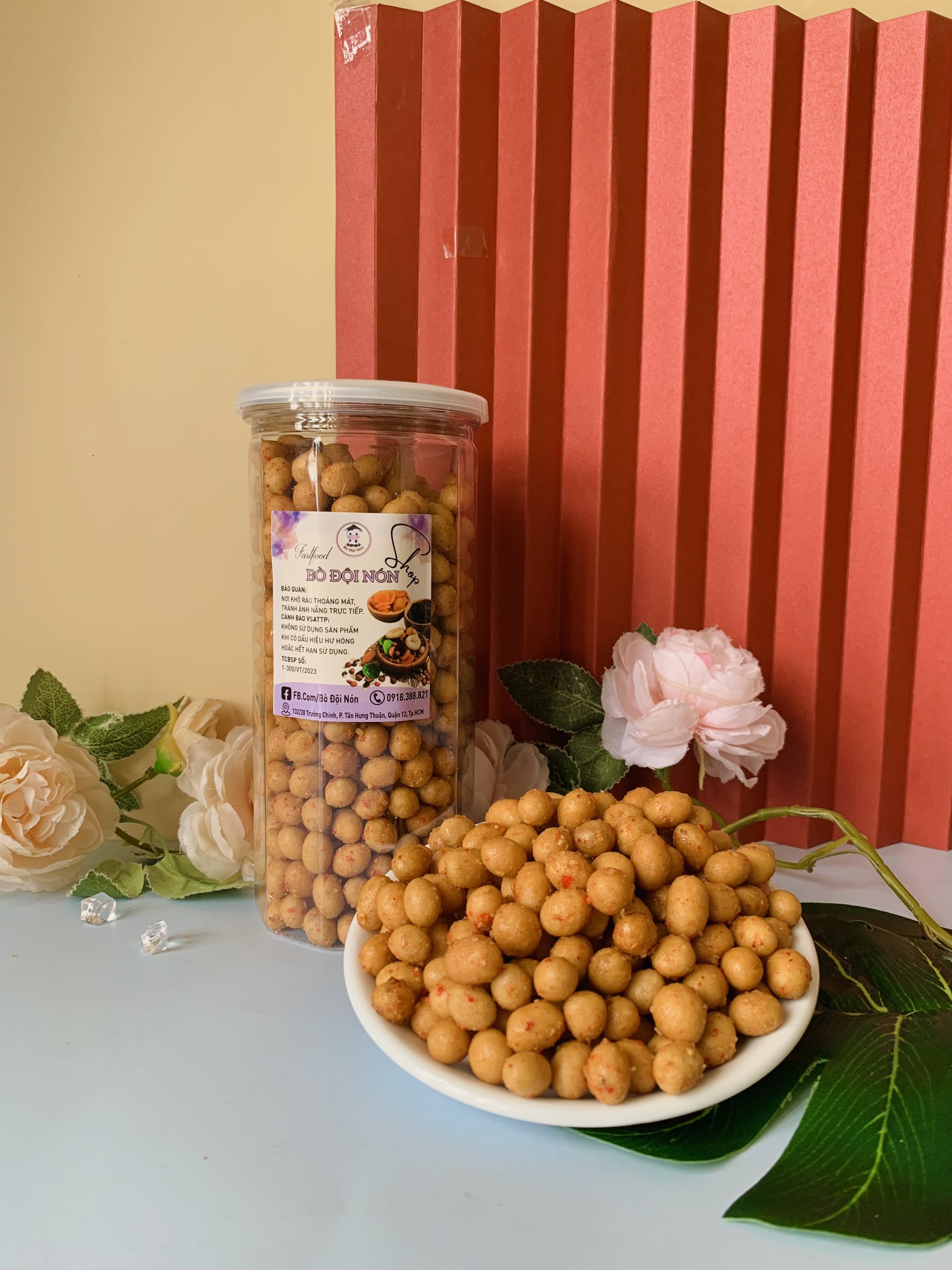 500G Đậu phộng Da Cá Rang Tỏi Ớt Bò Đội Nón
