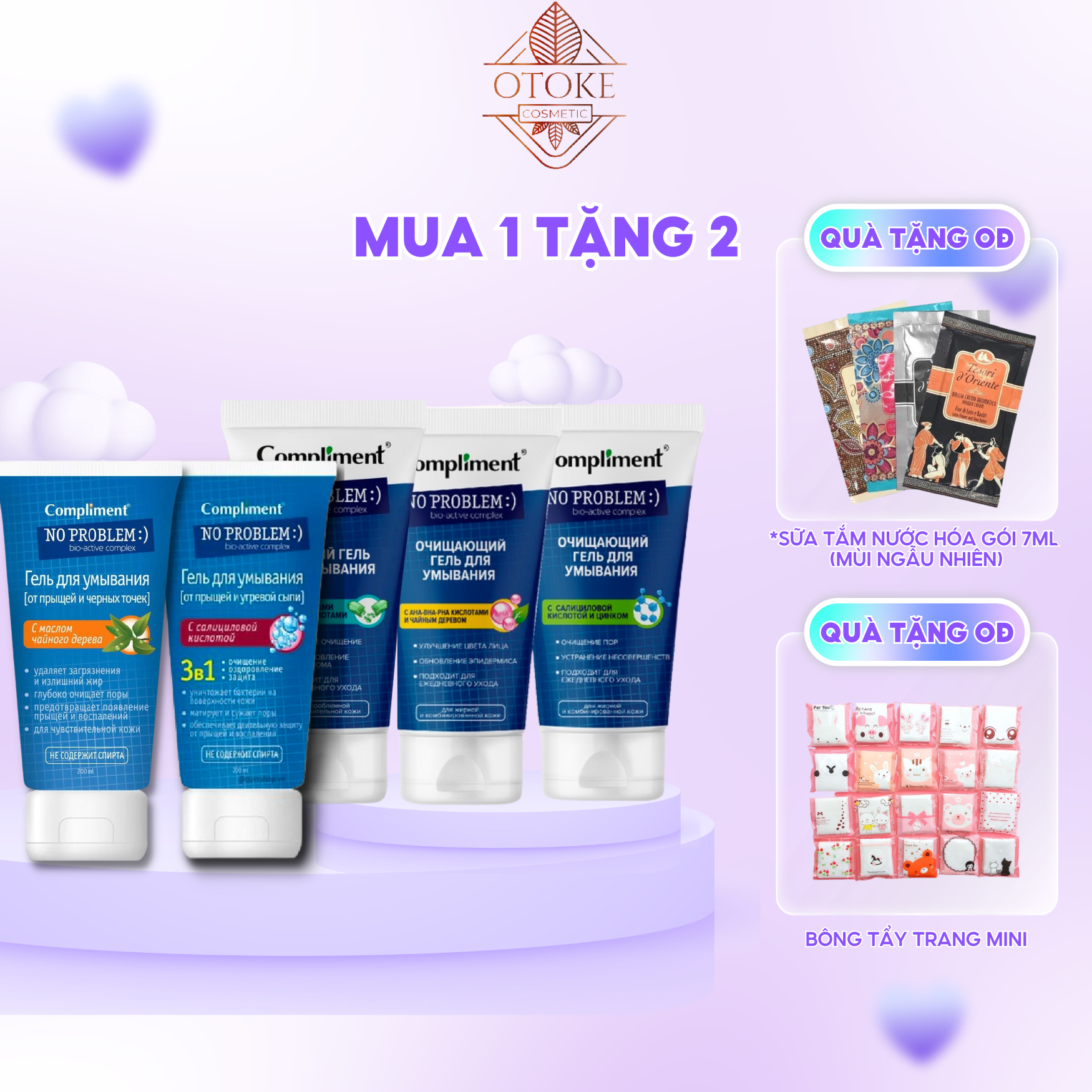 Sữa rửa mặt Compliment NO PROBLEM chứa Salicylic Acid Tea Tree 200ml