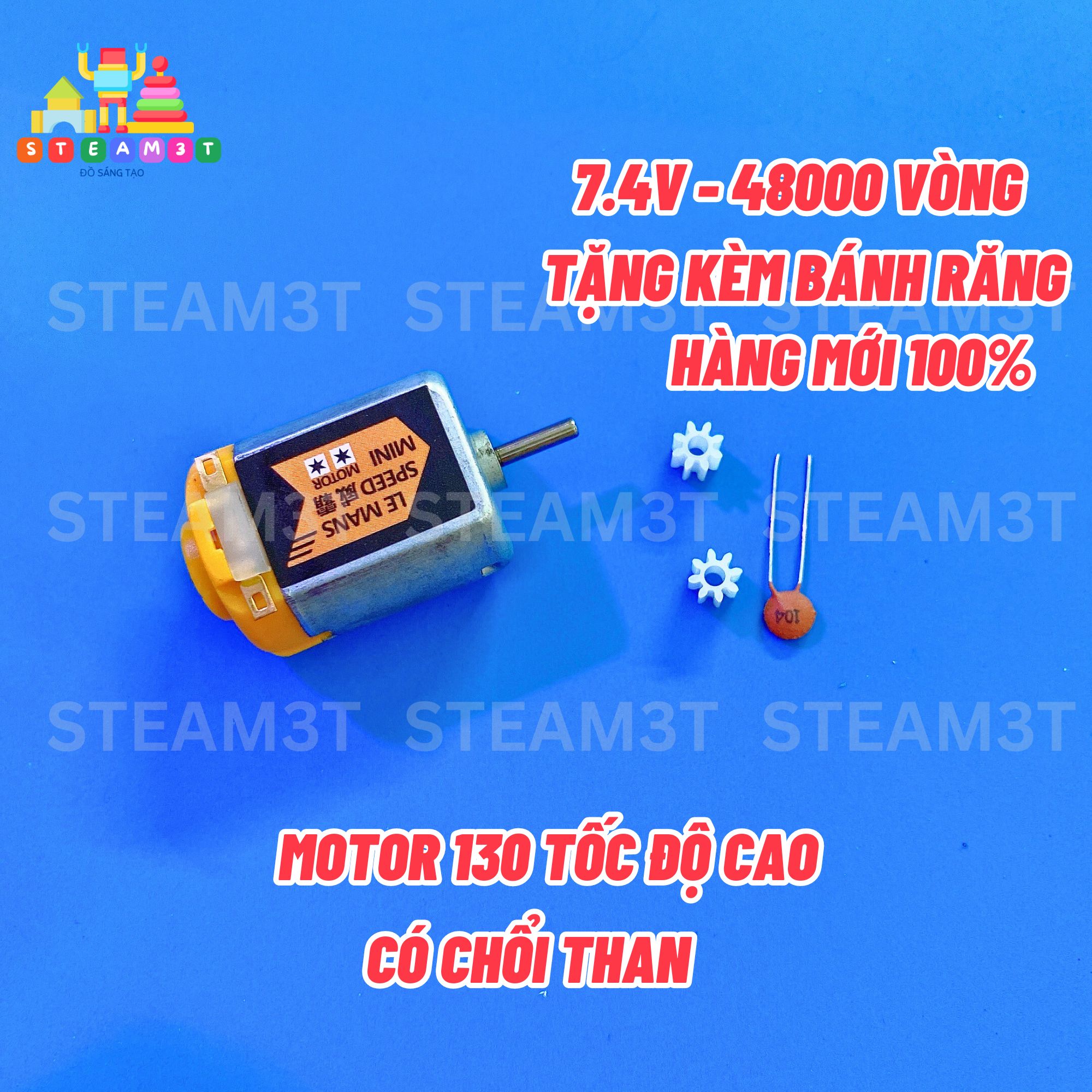[HCM]Motor 130 công suất cao dùng pin mô tơ mini siêu mạnh điện áp 3v dòng 3.5A tốc độ 50000 vòng 1 phút - LK0154