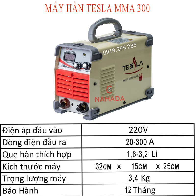[TẶNG QUÀ LỚN] Máy hàn điện tử Tesla MMA 300 mini cầm tay hàn gia đình que 1,6-3,2 li Tặng Qùa 199K