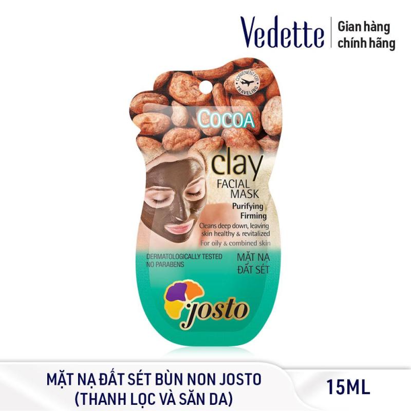 Mặt nạ đất sét sạch sâu dịu nhẹ bùn non Josto Clay Facial Mask - Cocoa 15ml (dạng gói) giá rẻ