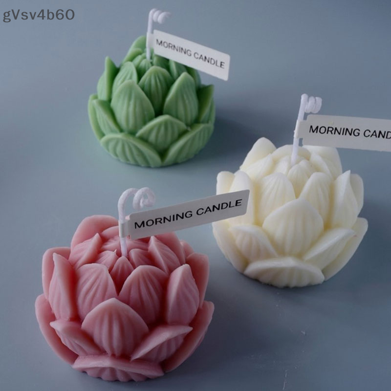 News Khuôn silicon nến thơm khuôn silicon xà phòng hình hoa sen 3D Tự làm