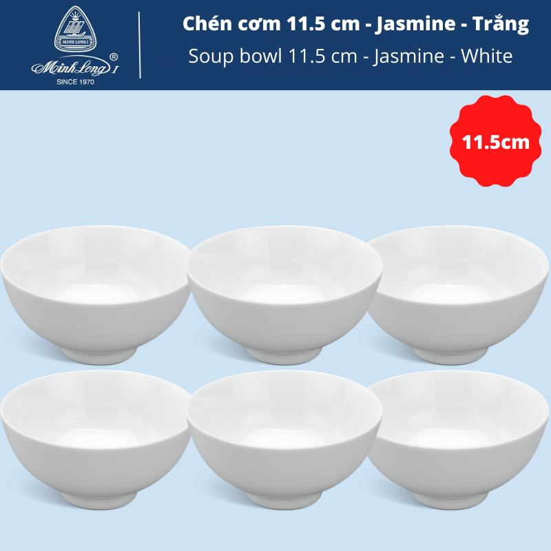 [HCM]Chén cơm 11.5 cm - Jasmine - Trắng