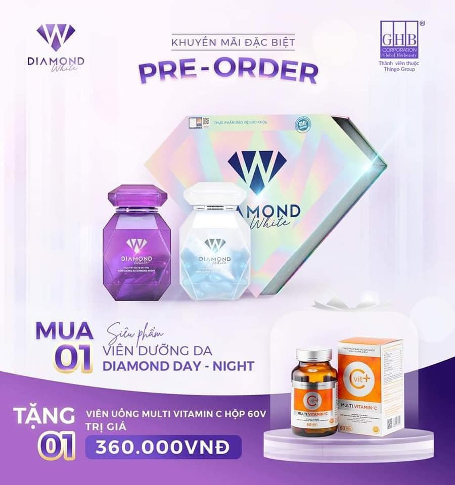 [ KHUYẾN MẠI - MẪU MỚI] Viên uống trắng da Daimond white mẫu mới 2022