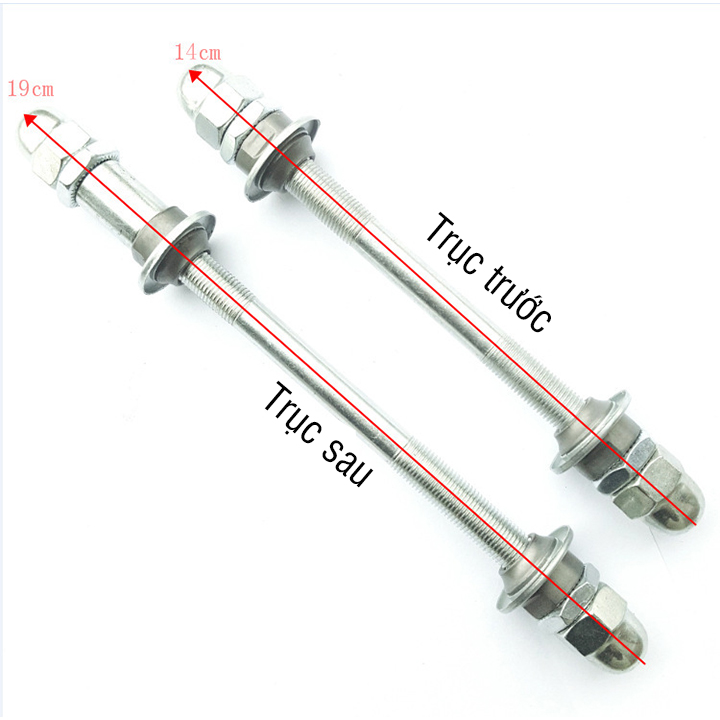 Trục côn moay ơ trước sau xe đạp (Trục đặc)