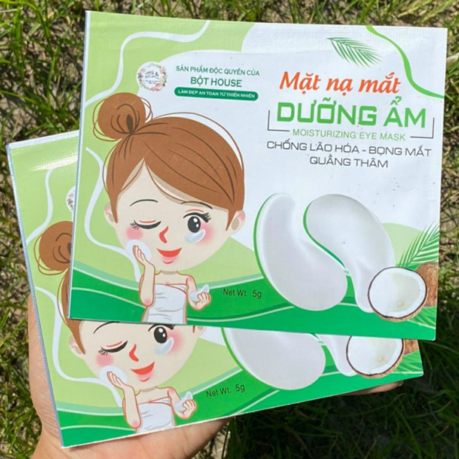 [Nhập RS0722 giảm 30k cho đơn 99k]MẶT NẠ DỪA TƯƠI DÀNH CHO MẮT HANDMADE NHÀ BỘT