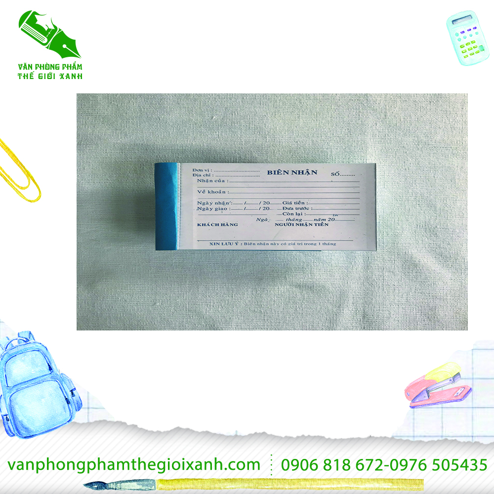 Biên nhận 2 liên 30 bộ