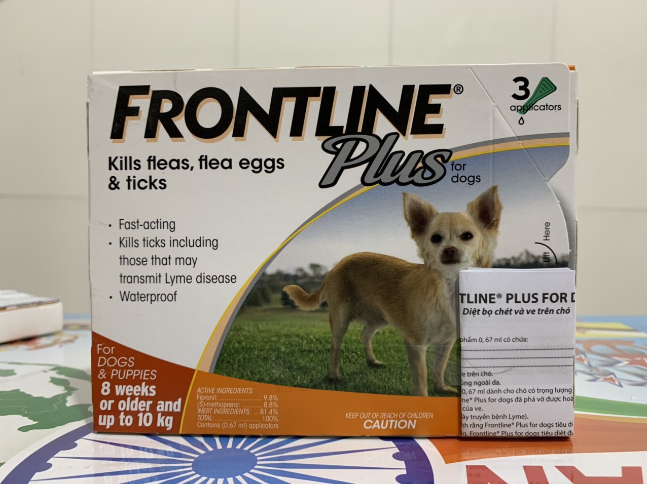 Frontline plus - sản phẩm nhỏ gáy ve rận, ghẻ cho chó dưới 10kg 1 tuýp