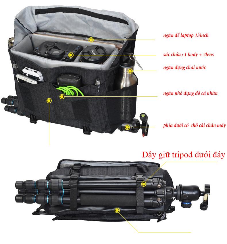 [HCM]Túi máy ảnh Caden K11 size lớn XL