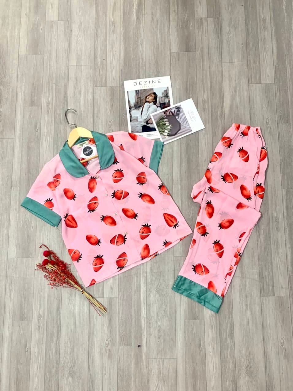Pijama lụa mango tay dài 40-62kg