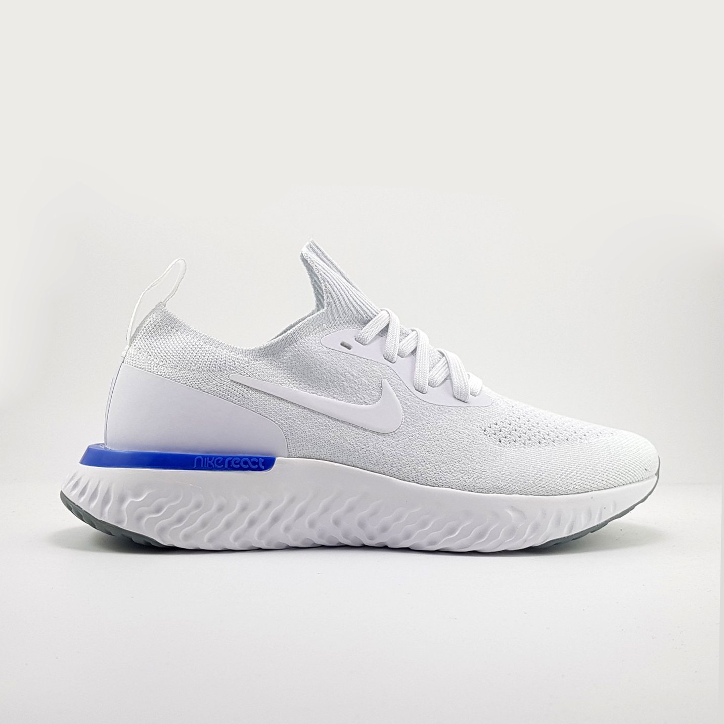 Giày Sneaker Epic React Flyknit White/blue - Giày Gym - Giày chạy bộ - Giày thể thao