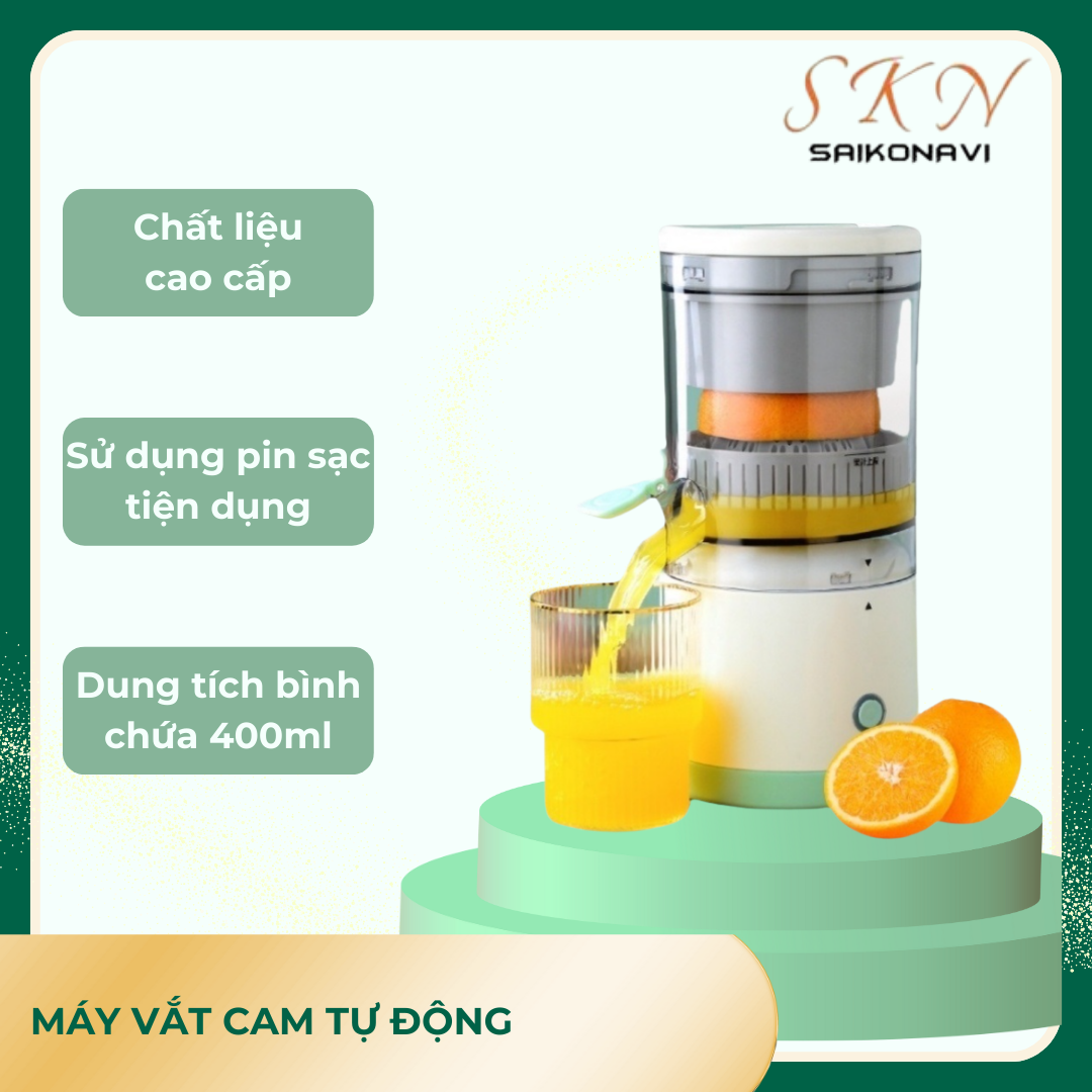 Wireless Fruit Juicer with Convenient USB Charging, Automatic Orange Juicer, Mini Fruit Juicer