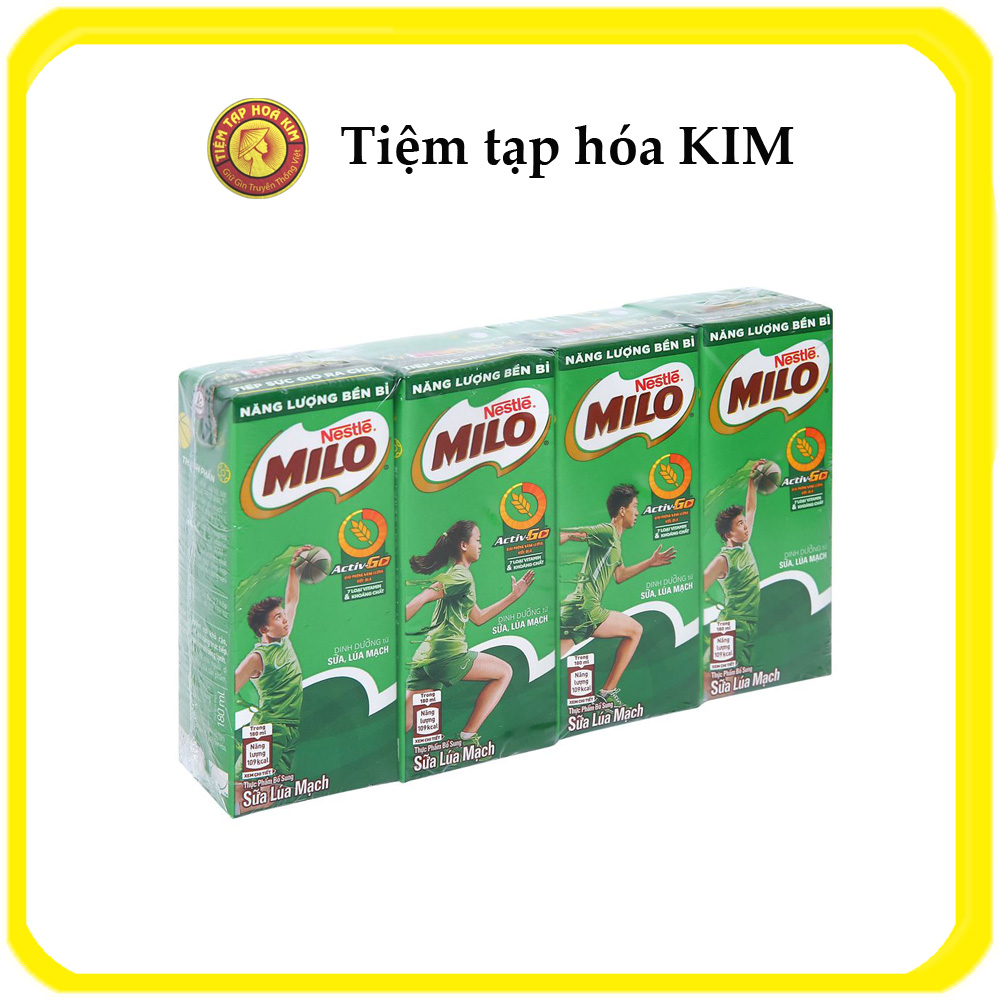 Sữa lúa mạch Nestlé MILO lốc 4hộp x 180ml